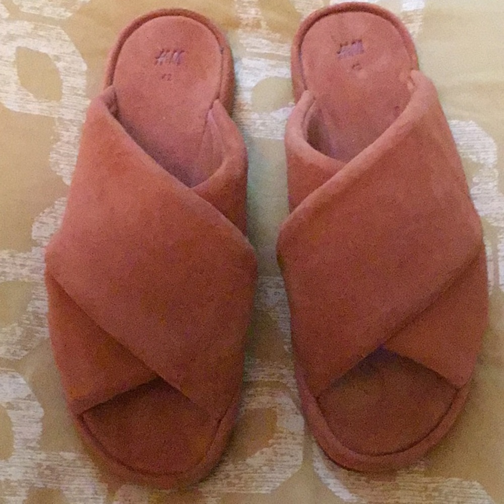 Rust suede slides brand new